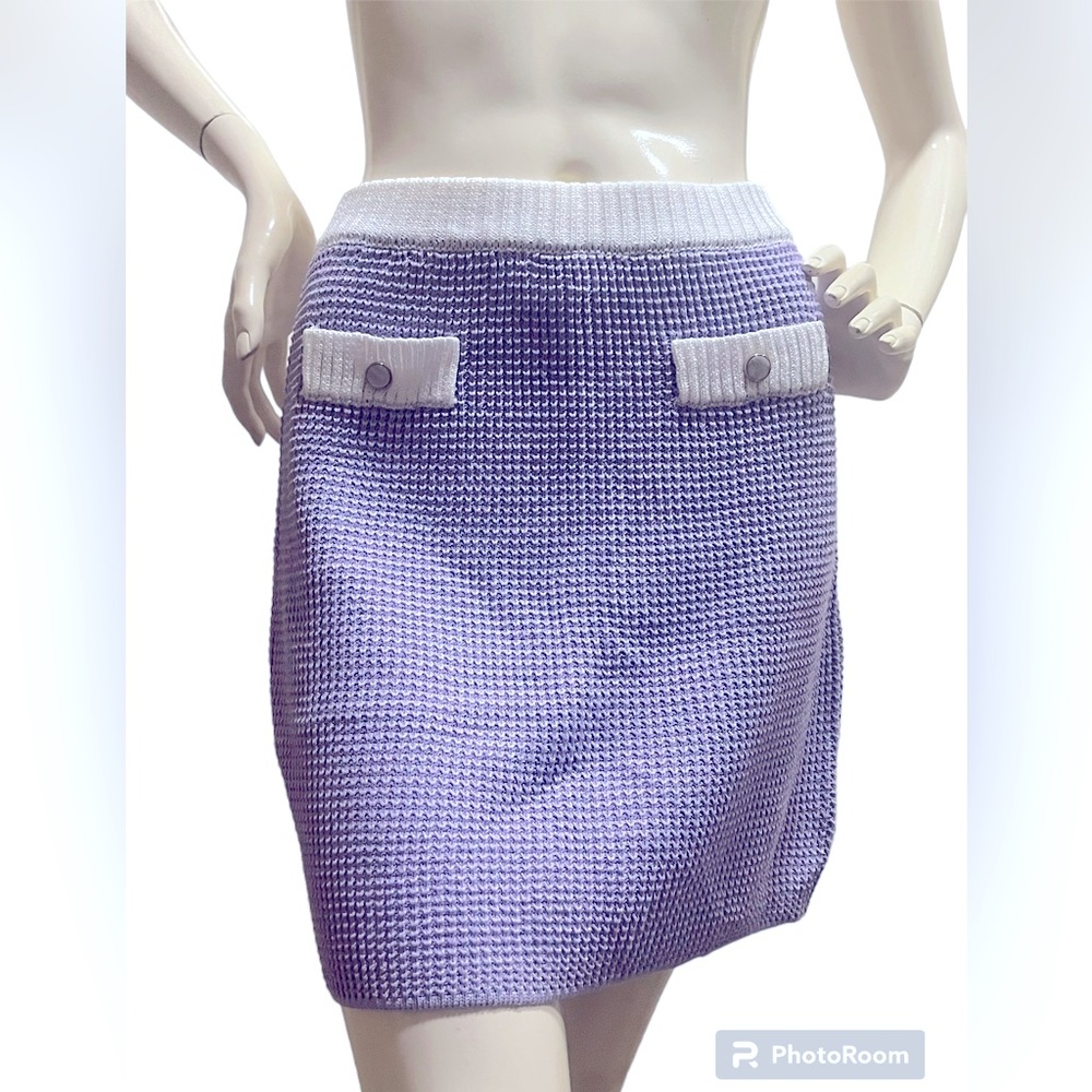 Lilac and cream knit skirt, small medium